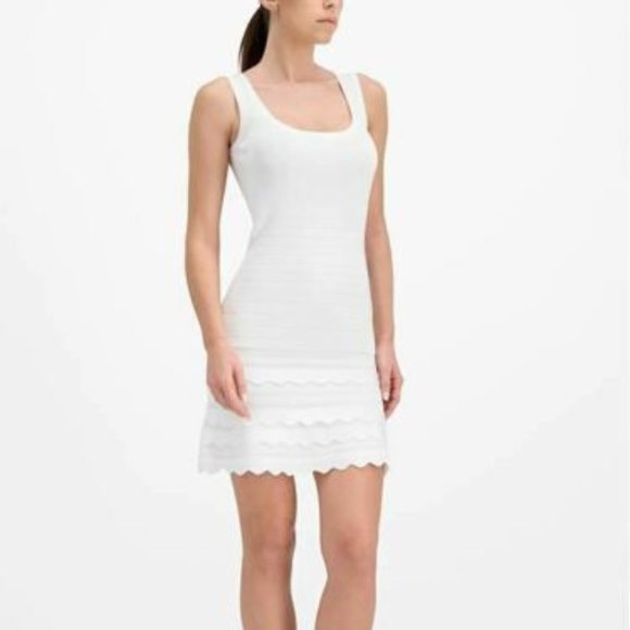 GUESS Antoinette Striped Sweater Dress White L NWT - Picture 4 of 4